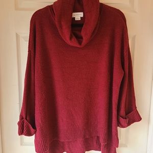 Wine Color Cowl Neck Sweater Sz L